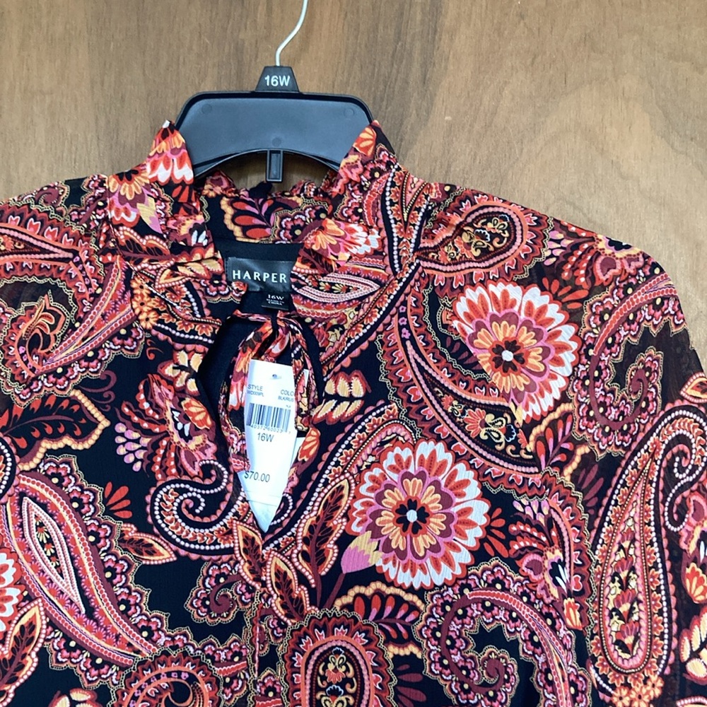 Relisted Harper 241 boho paisley floral print dress 16W - Picture 6 of 16